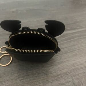 Black Coin Purse with Gold Zipper